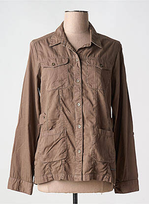 Veste casual col chemisier marron AGATHE & LOUISE femme