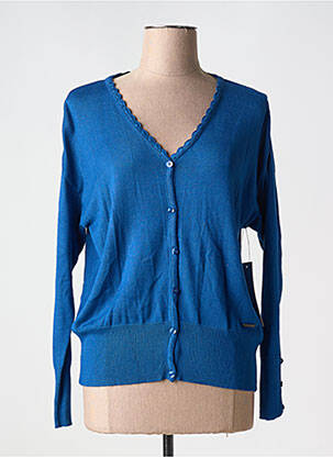 Gilet manches longues resserrée sur le bas bleu AGATHE & LOUISE femme
