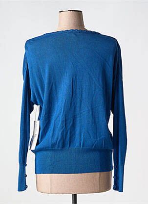 Gilet manches longues resserrée sur le bas bleu AGATHE & LOUISE femme