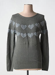 Pull coupe cintrée manches longues gris EVA WEEK-END femme