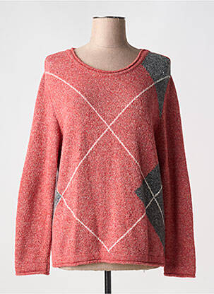 Pull tissage chiné manches longues rouge RABE femme