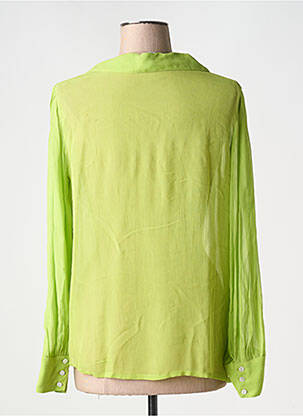 Chemisier tissage crêpe manches longues vert AGATHE & LOUISE femme