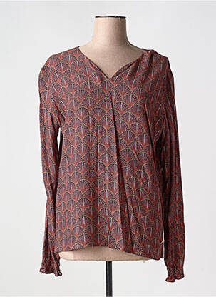 Blouse imprimé fantaisie manches longues orange THALASSA femme