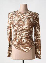 Top stretch manches longues marron BISOU'S PROJECT femme