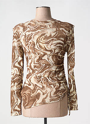 Top stretch manches longues marron BISOU'S PROJECT femme