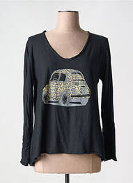 T-shirt manches longues manches longues noir MADE IN ITALY femme