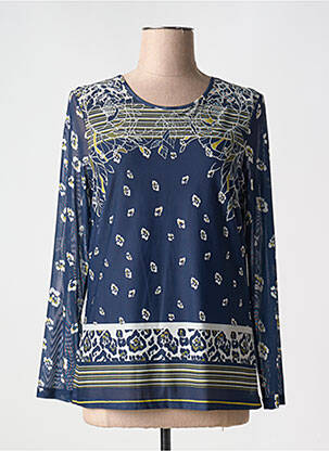 Blouse légère et transparente manches longues bleu BARBARA LEBEK femme
