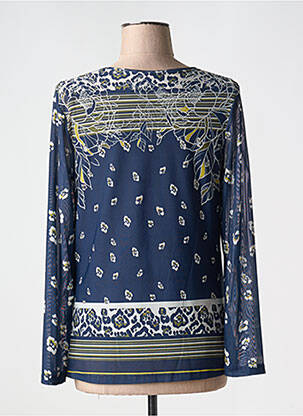 Blouse légère et transparente manches longues bleu BARBARA LEBEK femme