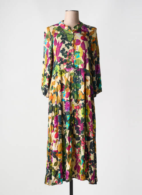 Robe longue manches longues manches longues violet REVER MILE femme