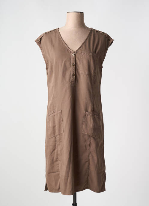 Robe mi-longue marron AGATHE & LOUISE pour femme
