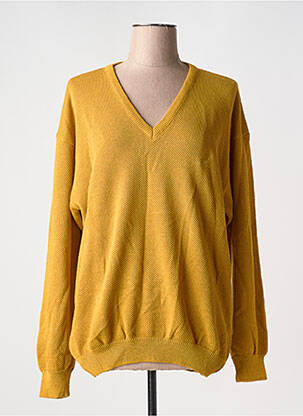Pull col v manches longues jaune LEWINGER femme
