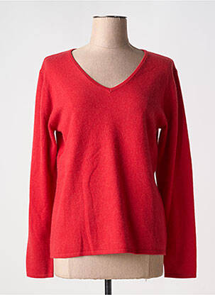 Pull coupe cintrée manches longues rouge MONTAGUT femme