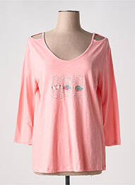 T-shirt manches 3/4 manches 3/4 rose THALASSA femme