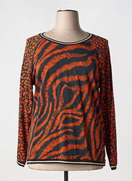 Sweat-shirt stretch manches longues orange FRED SABATIER femme