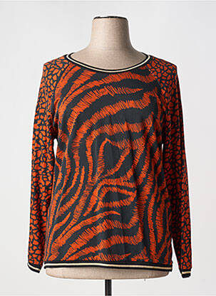 Sweat-shirt stretch manches longues orange FRED SABATIER femme