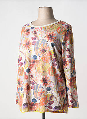 Pull coupe cintrée manches longues orange CAPUCCINO femme