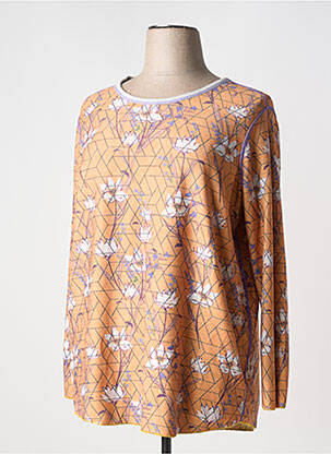 Pull coupe cintrée manches longues orange CAPUCCINO femme