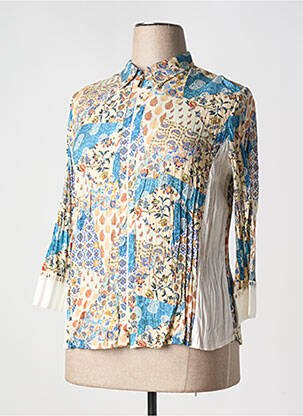 Chemisier imprimé fleurs manches 3/4 beige TINTA STYLE femme
