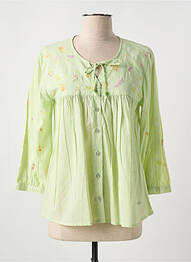 Blouse imprimé fleurs manches 3/4 vert AGATHE & LOUISE femme