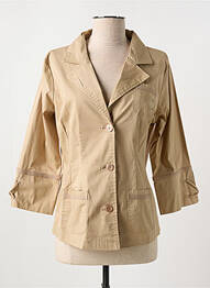 Veste casual col tailleur beige AGATHE & LOUISE femme