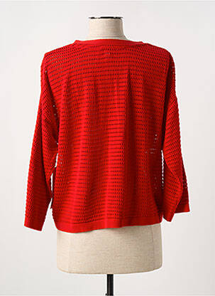 Gilet manches longues maille ajourée rouge AGATHE & LOUISE femme