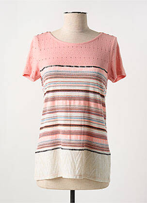 T-shirt coupe cintrée manches courtes rose KALISSON femme