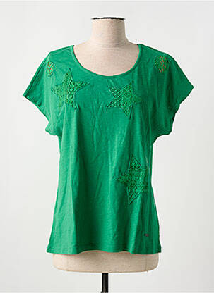 T-shirt coupe cintrée manches courtes vert AGATHE & LOUISE femme