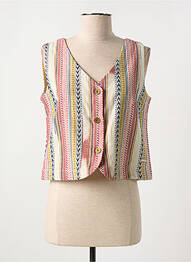 Gilet sans manche coupe cintrée rouge AGATHE & LOUISE femme