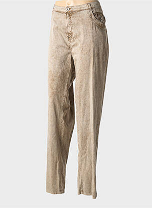 Pantalon slim taille haute taille haute marron FRED SABATIER femme