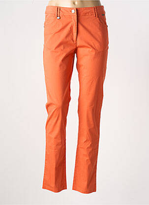 Pantalon slim tissage popeline taille normale orange AGATHE & LOUISE femme