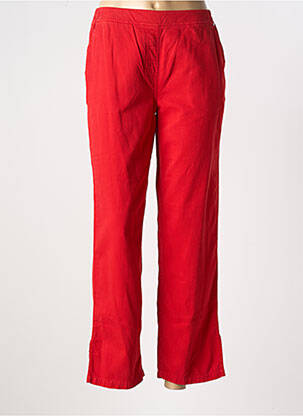 Pantalon droit tissage popeline taille normale rouge AGATHE & LOUISE femme