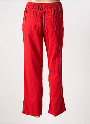 Pantalon droit tissage popeline taille normale rouge AGATHE & LOUISE femme