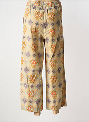 Pantalon large tissage popeline taille normale beige AGATHE & LOUISE femme