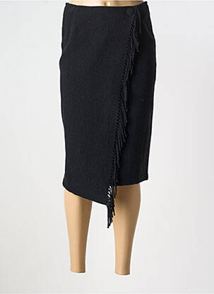 Jupe mi-longue coupe droite noir MOKI B femme