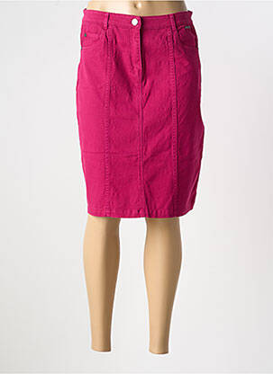 Jupe mi-longue stretch rose AGATHE & LOUISE femme