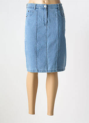 Jupe mi-longue coupe droite bleu AGATHE & LOUISE femme