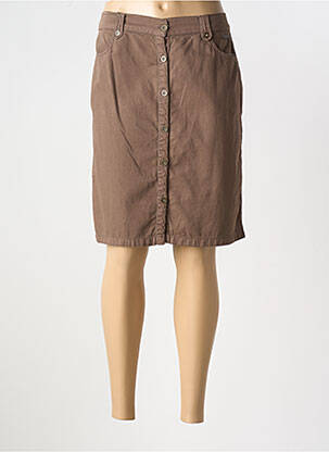 Jupe mi-longue coupe droite marron AGATHE & LOUISE femme