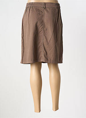 Jupe mi-longue coupe droite marron AGATHE & LOUISE femme