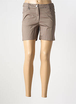 Short fermeture zippée sous rabat boutonné taille normale marron AGATHE & LOUISE femme