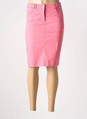 Jupe mi-longue taille normale rose AGATHE & LOUISE femme