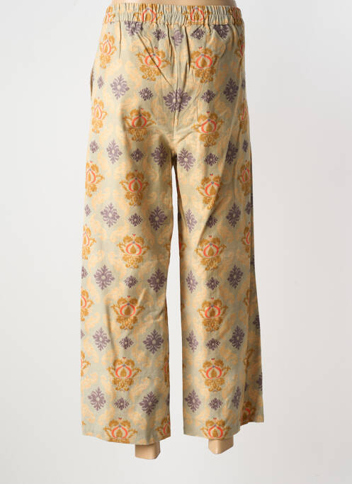 Pantalon large tissage popeline taille normale beige AGATHE & LOUISE femme