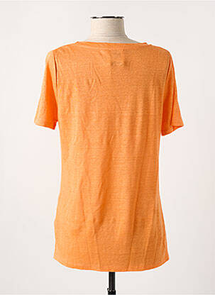 T-shirt col v manches courtes orange ALLUDE femme