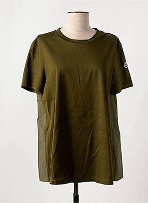 T-shirt coupe droite manches courtes vert MONCLER femme