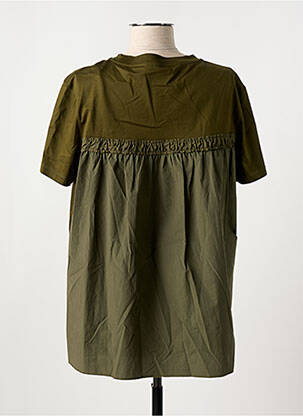 T-shirt coupe droite manches courtes vert MONCLER femme