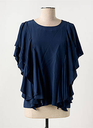 Top tissage crêpe manches courtes bleu BARBARA BUI femme