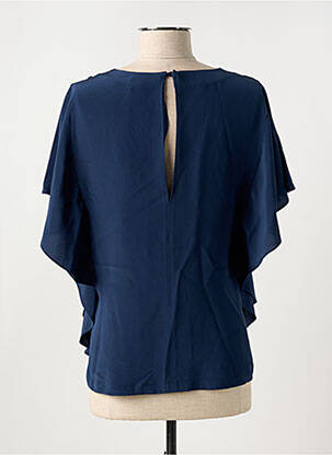 Top tissage crêpe manches courtes bleu BARBARA BUI femme