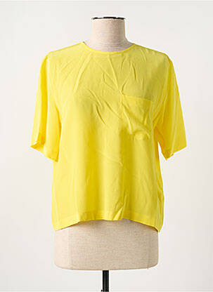 Top coupe fluide manches courtes jaune RALPH LAUREN femme