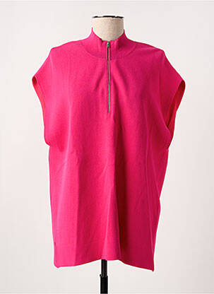 Pull tunique stretch sans manche rose CLOSED femme