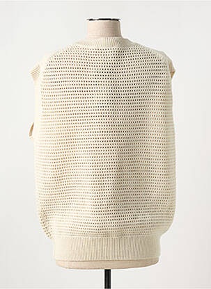 Pull maille ajourée sans manche beige CLOSED femme