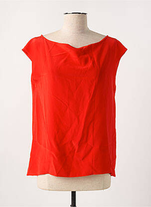 Top coupe fluide manches courtes rouge RALPH LAUREN femme